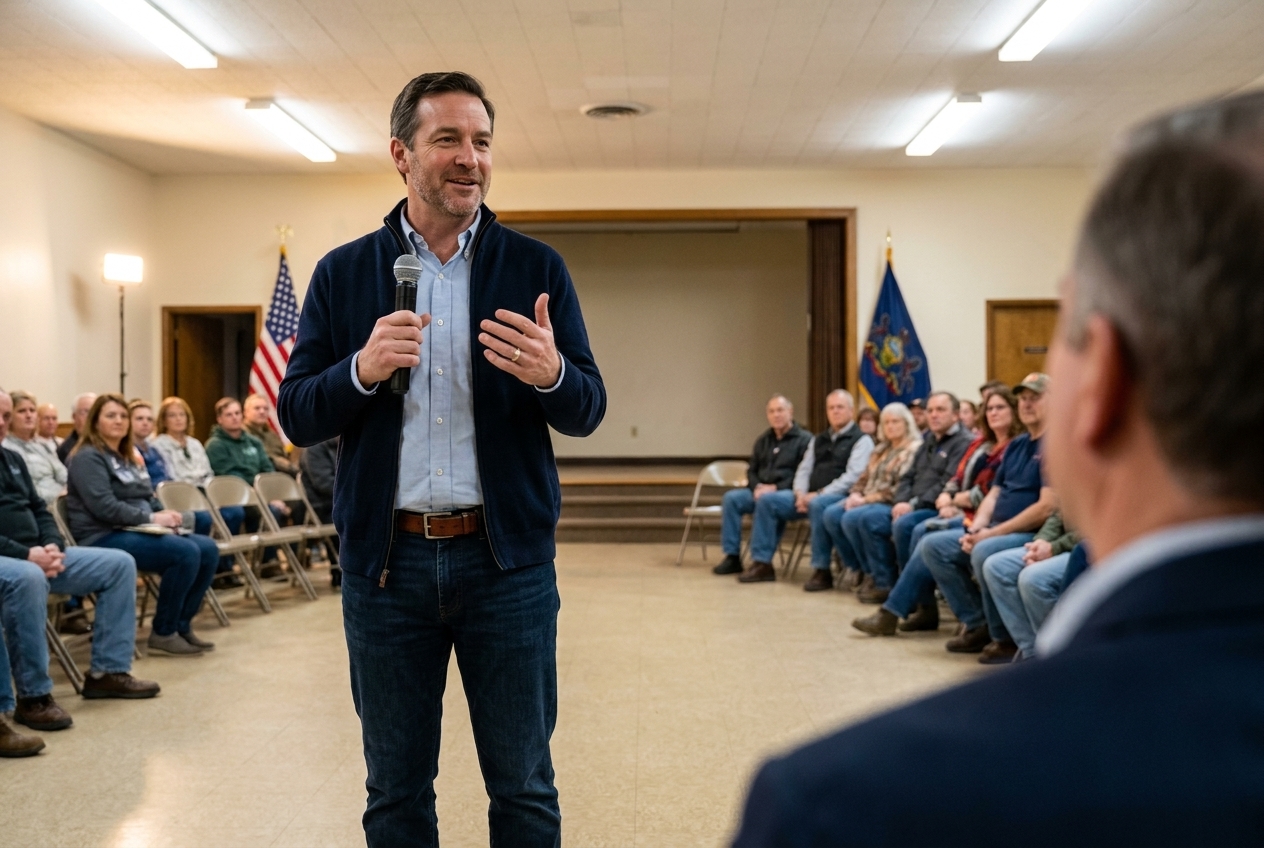 Owen taking questions at a NEPA town hall